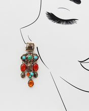 Load image into Gallery viewer, Art Deco Gem Stone Dangle Earrings
