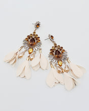 Load image into Gallery viewer, Crystal Bling Chandelier Earrings with Satin Fringe
