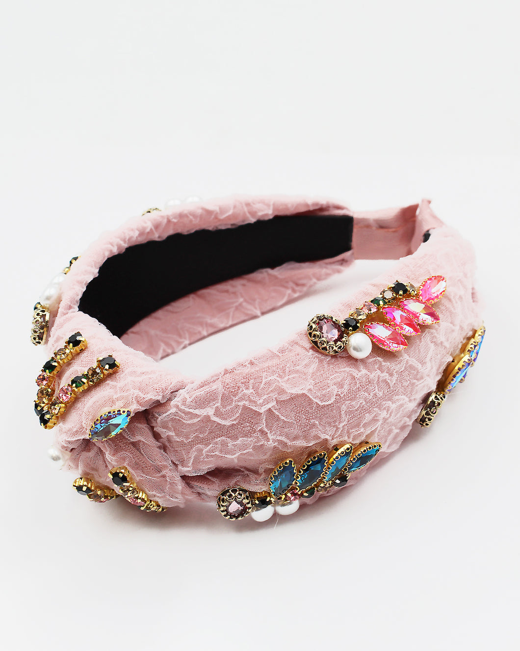 Jeweled Lace Organza Headband