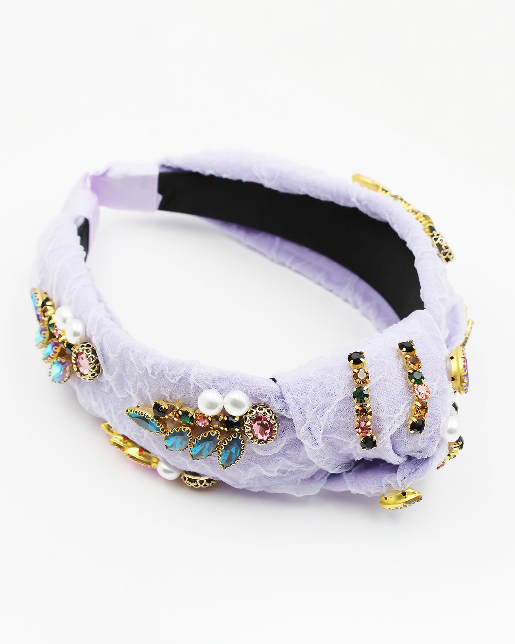 Jeweled Lace Organza Headband