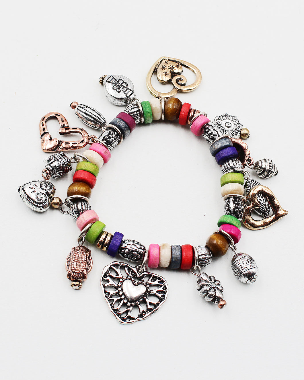 Heart Western Charm Stretch Bracelet