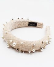 Load image into Gallery viewer, Pearl Beaded Fabric Headband
