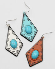 Load image into Gallery viewer, Turquoise Center Stone Western Dangle Earrings
