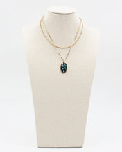 Load image into Gallery viewer, Abalone Texture Hexagon Charm Double Layered Necklace
