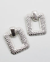 Load image into Gallery viewer, Hammered Textured Square Dangle Earrings
