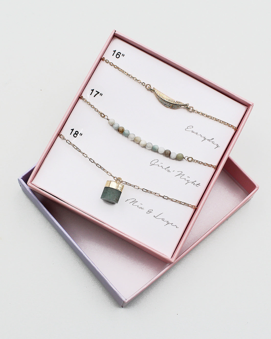 3PC Assorted Layering Necklace Gift Set