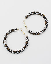 Load image into Gallery viewer, Wild Animal Patterned Beaded Hoops
