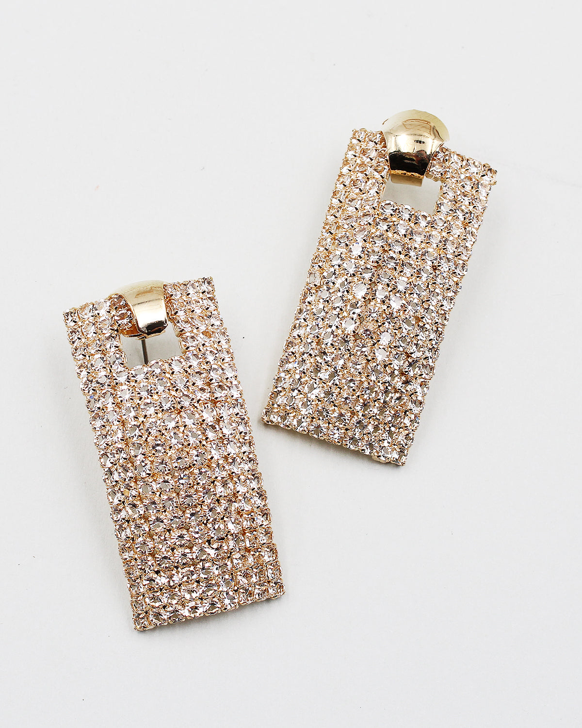 Gold Rectangle Rhinestone Earrings Rectangle Rhinestone Earrings 2025
