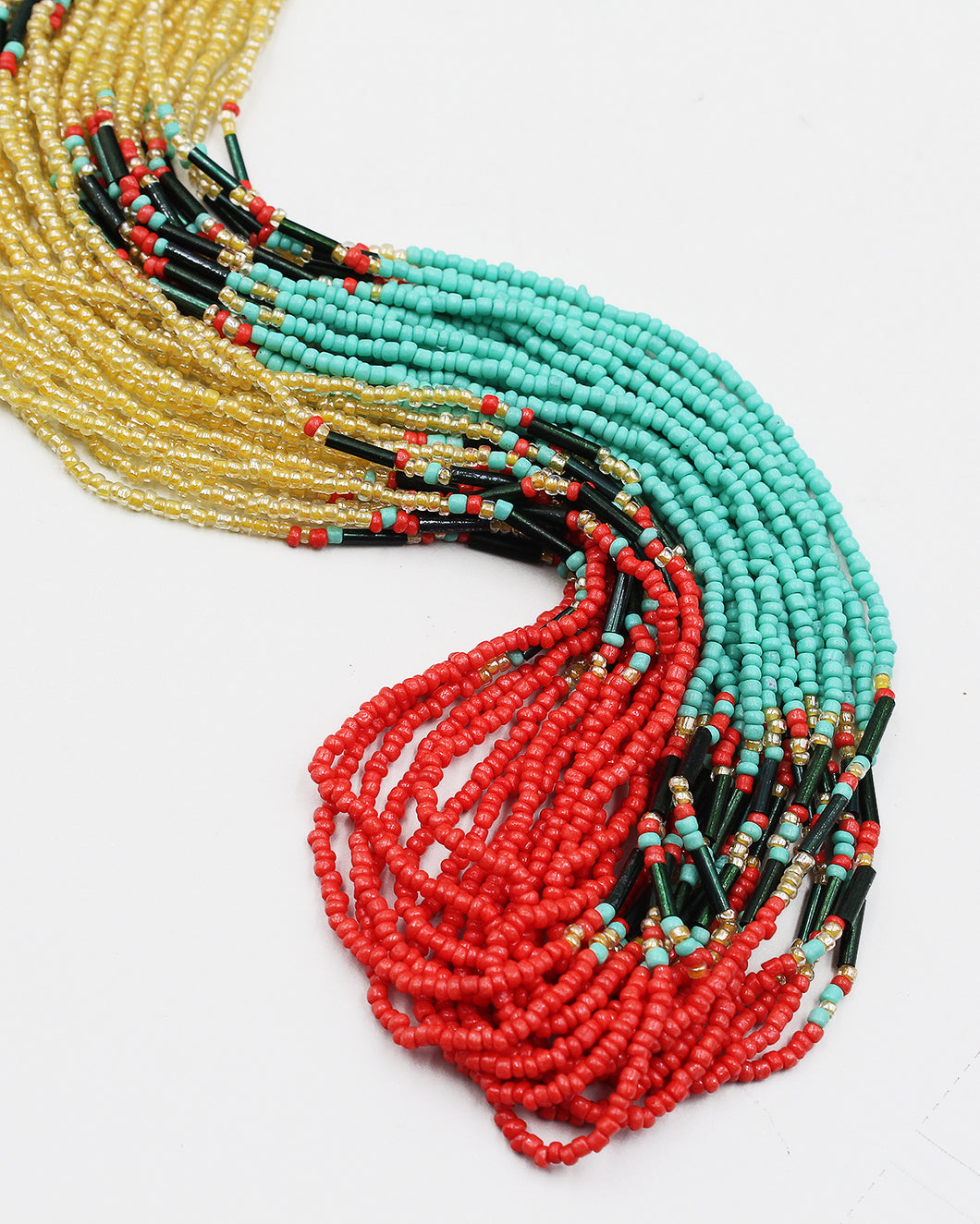 Colorful Ethnic Patterned Multiple Layered Beaded Necklace Set
