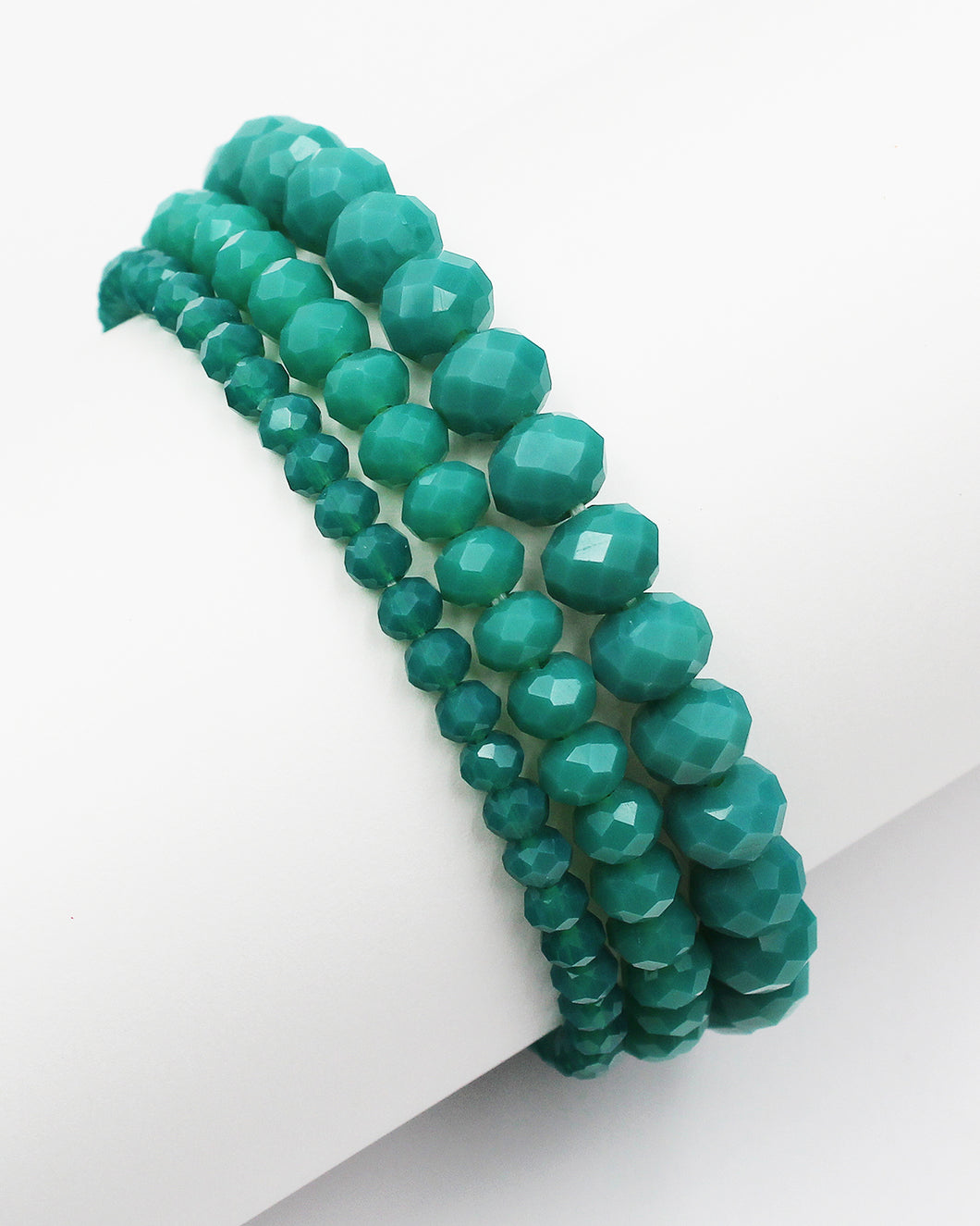 Triple Layered Faceted Stretch Bracelet