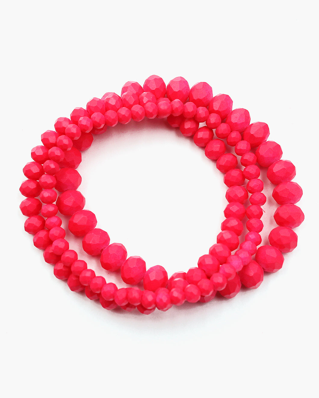 Triple Layered Faceted Stretch Bracelet