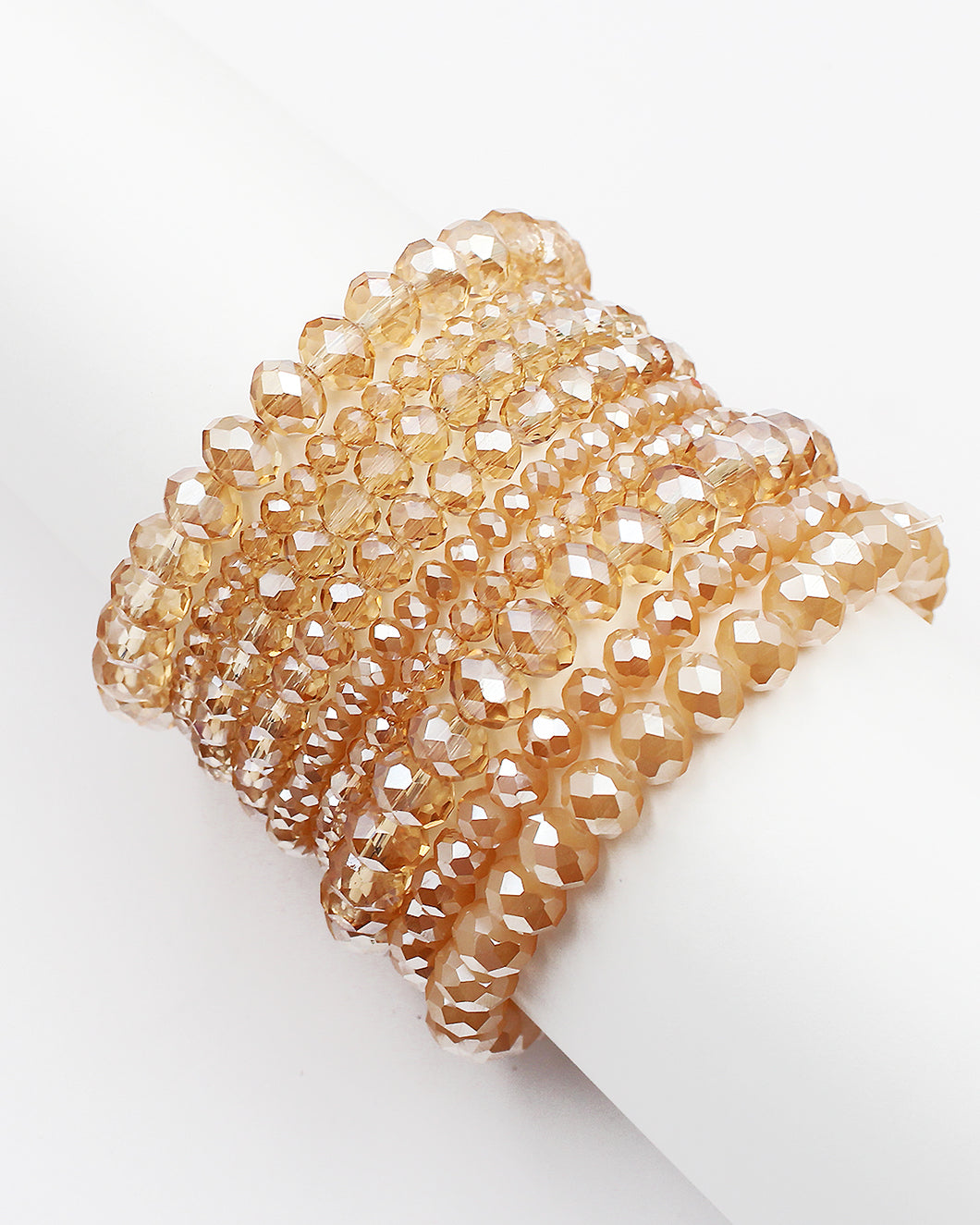 Multiple Layered Faceted Stretch Bracelet