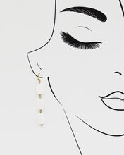 Load image into Gallery viewer, Mother of Pearl Linear Drop Earrings
