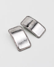 Load image into Gallery viewer, Rhinestone Edged Metal Plate Earrings
