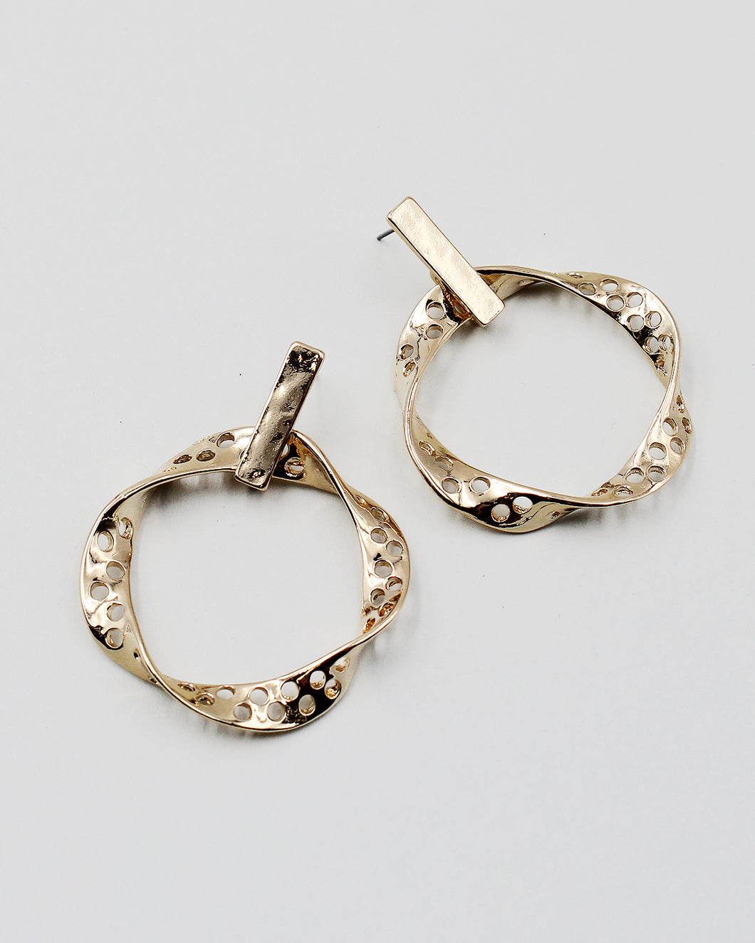 Perforated Metal Dangle Earrings