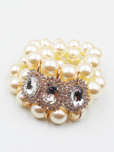 Load image into Gallery viewer, Multiple Row Pearl Bracelet with Rhinestones
