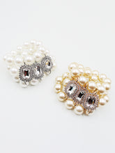 Load image into Gallery viewer, Multiple Row Pearl Bracelet with Rhinestones
