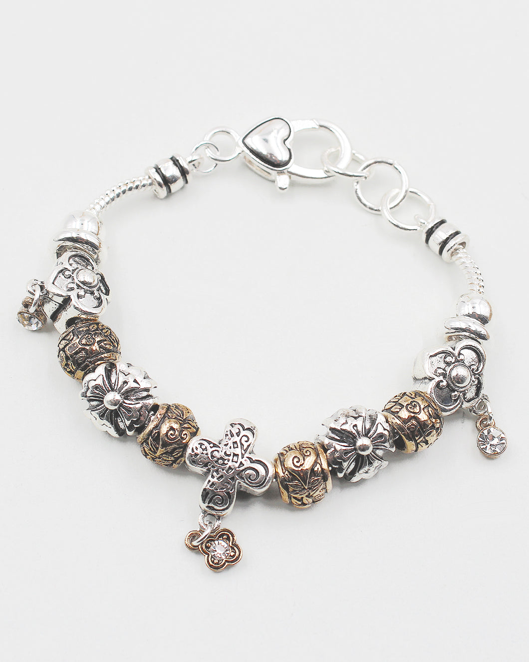 Multiple Metal Bead Bracelet with Tiny Charms