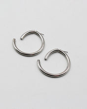 Load image into Gallery viewer, High Polished Metal Hoop Earrings with Moving Post

