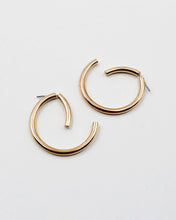 Load image into Gallery viewer, High Polished Metal Hoop Earrings with Moving Post
