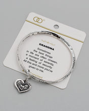Load image into Gallery viewer, GRANDMA Inspirational Bangle Bracelet with Charm

