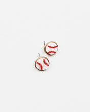 Load image into Gallery viewer, Baseball Druzy Stud Earrings
