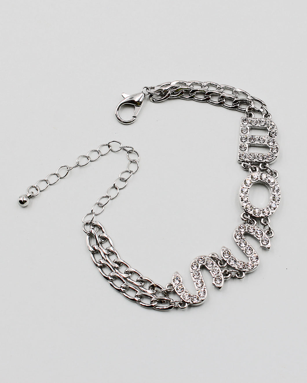 BOSS Rhinestone Letter Chain Bracelet
