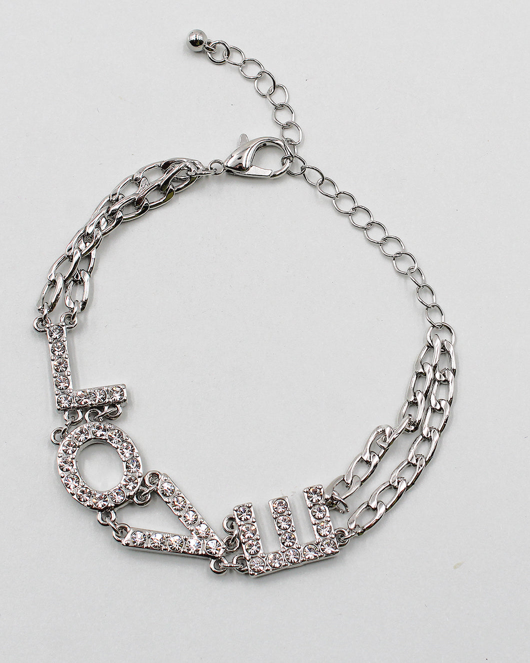 LOVE Rhinestone Letter Chain Bracelet