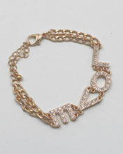Load image into Gallery viewer, LOVE Rhinestone Letter Chain Bracelet
