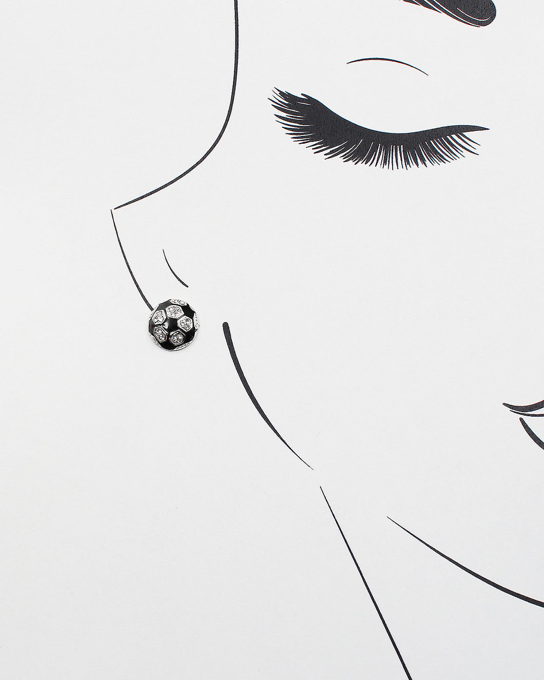 Soccer Crystal Stone Stud Earrings