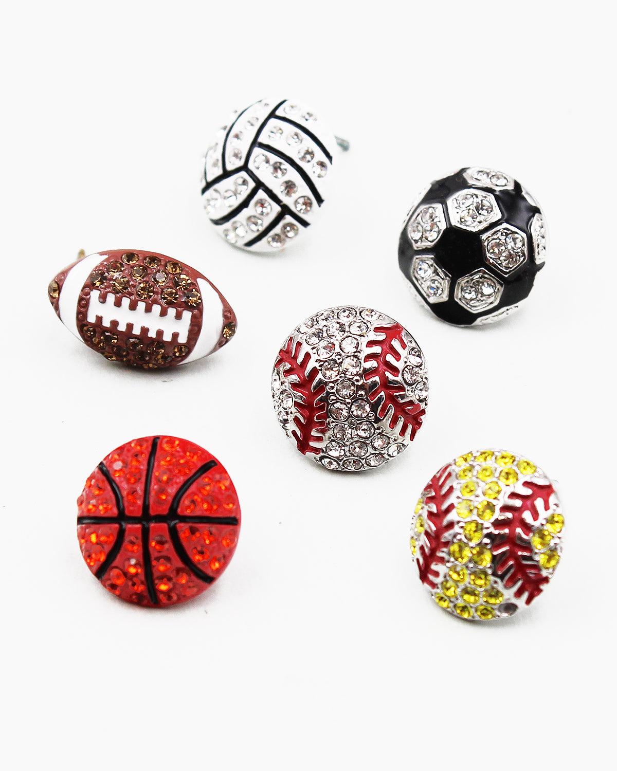 Baseball Crystal Stone Stud Earrings – Sam Moon