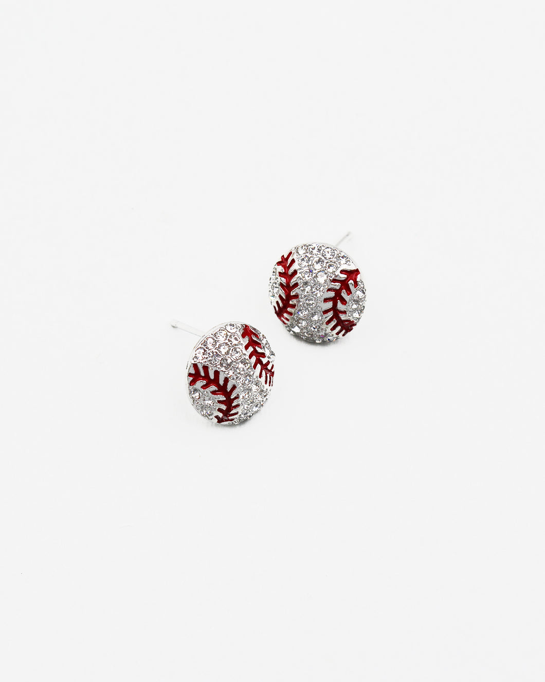 Baseball Crystal Stone Stud Earrings