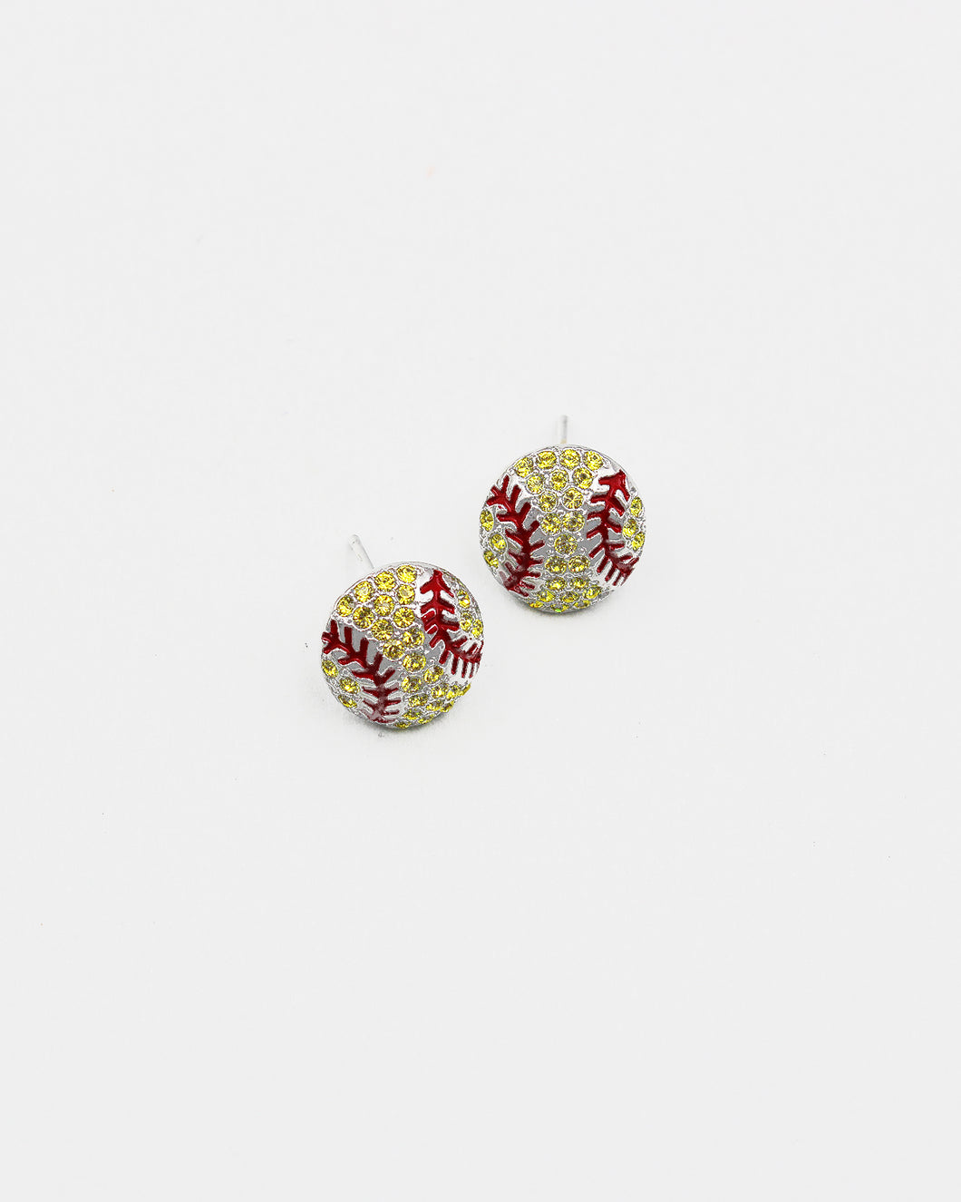 Softball Crystal Stone Stud Earrings