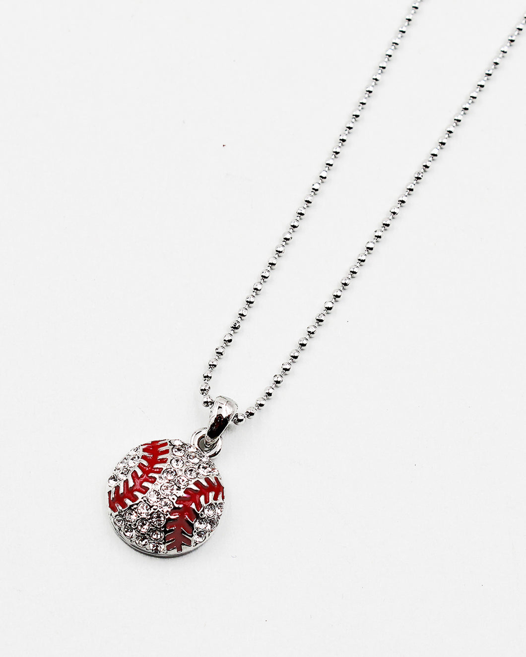 Baseball Crystal Pendant Necklace