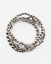 Load image into Gallery viewer, Triple Layered Ball &amp; Chain Link Stretch Bracelet

