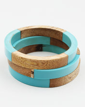 Load image into Gallery viewer, Wood &amp; Resin Bangle Set
