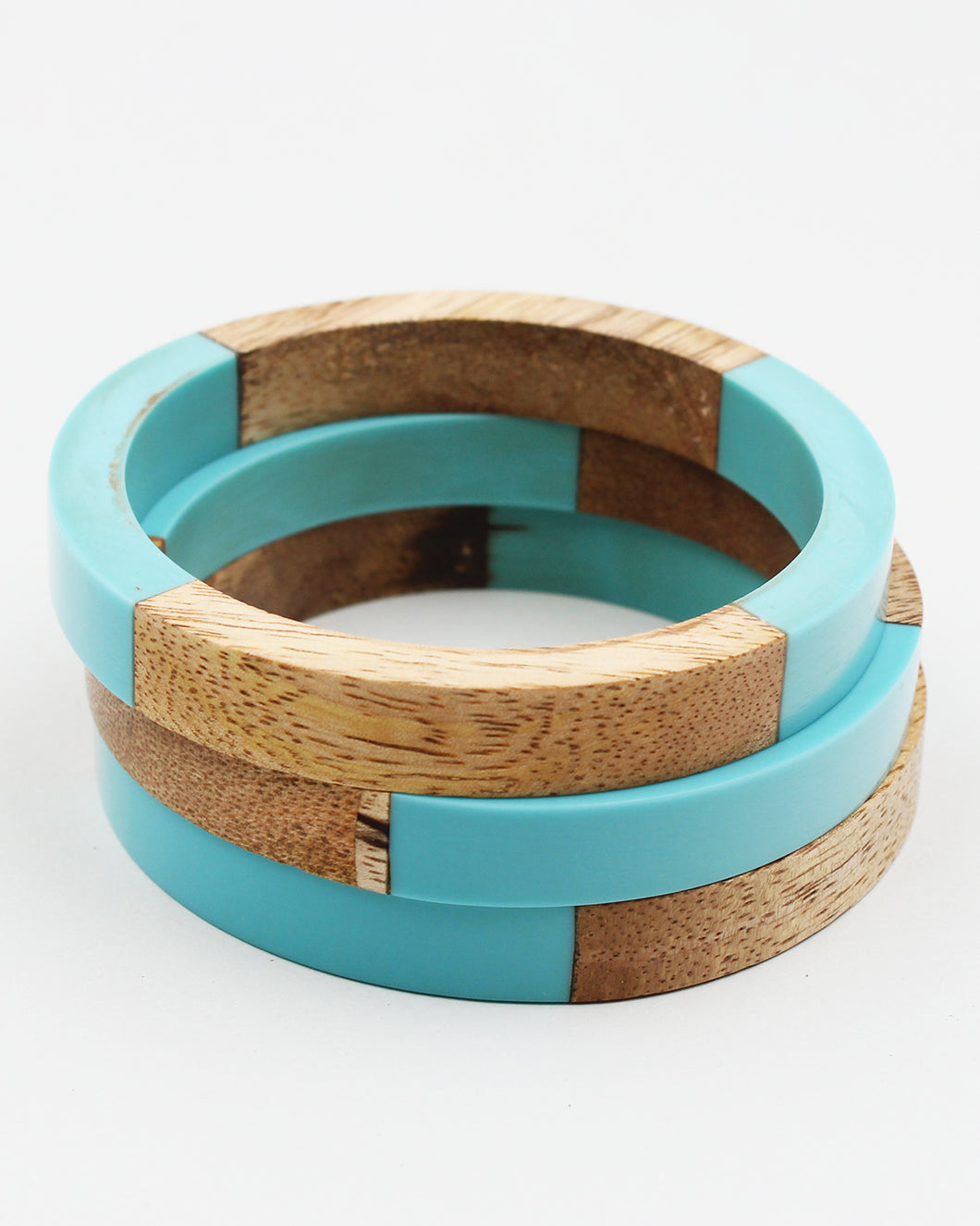 Wood & Resin Bangle Set