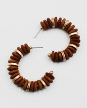 Load image into Gallery viewer, Wood Heishi Bead Earrings

