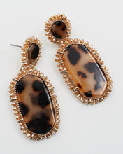 Load image into Gallery viewer, Marbled Resin Dangle Earrings with Crystal Edge
