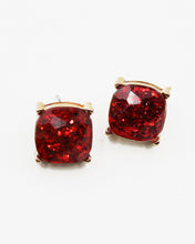 Load image into Gallery viewer, Glitter Faceted Stone Square Stud Earrings

