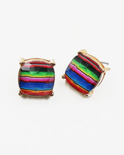 Load image into Gallery viewer, Serape Faceted Stone Square Stud Earrings
