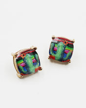 Load image into Gallery viewer, Cactus Faceted Stone Square Stud Earrings
