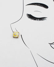 Load image into Gallery viewer, Sunflower Faceted Stone Square Stud Earrings
