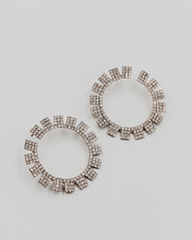Load image into Gallery viewer, Rhinestone Open End Hoop with Square Stations
