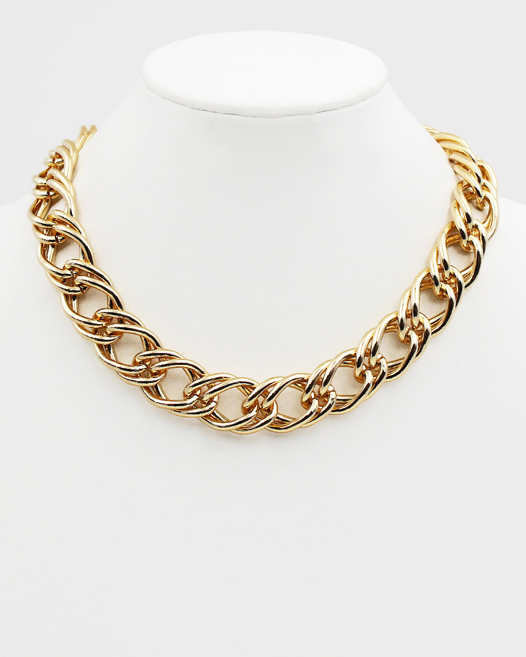 Shiny Bold Golden Double Link Chain Necklace
