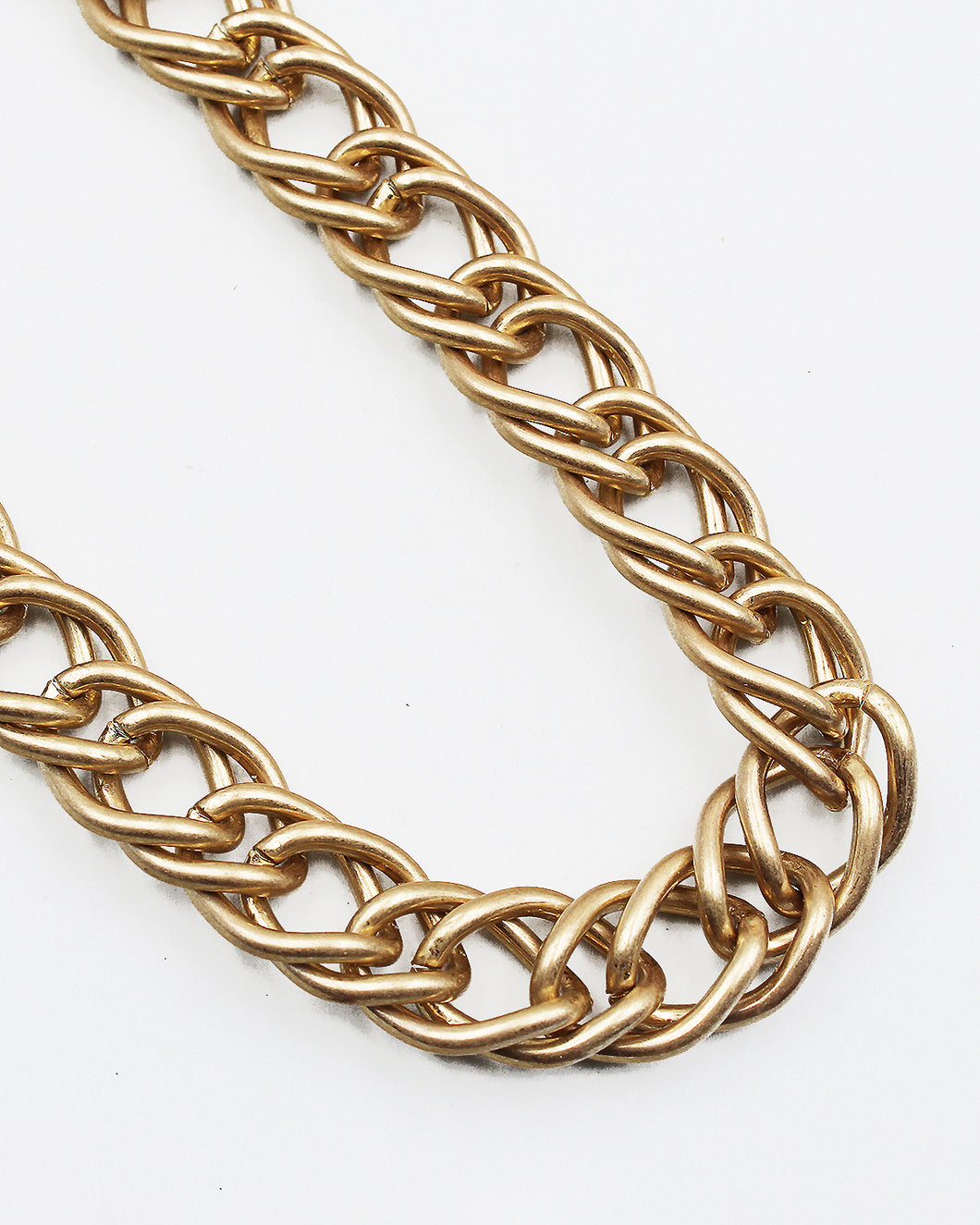 Matte Golden Double Link Chain Necklace