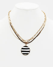Load image into Gallery viewer, Animal Print Calf Skin Pendant Gold Chain Necklace
