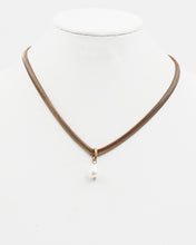 Load image into Gallery viewer, Snake Chain Necklace with Pearl Charm
