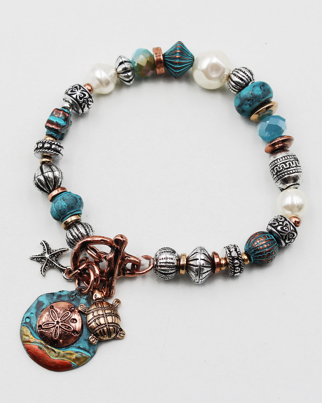Mixed Beaded Sea Life Theme Bracelet