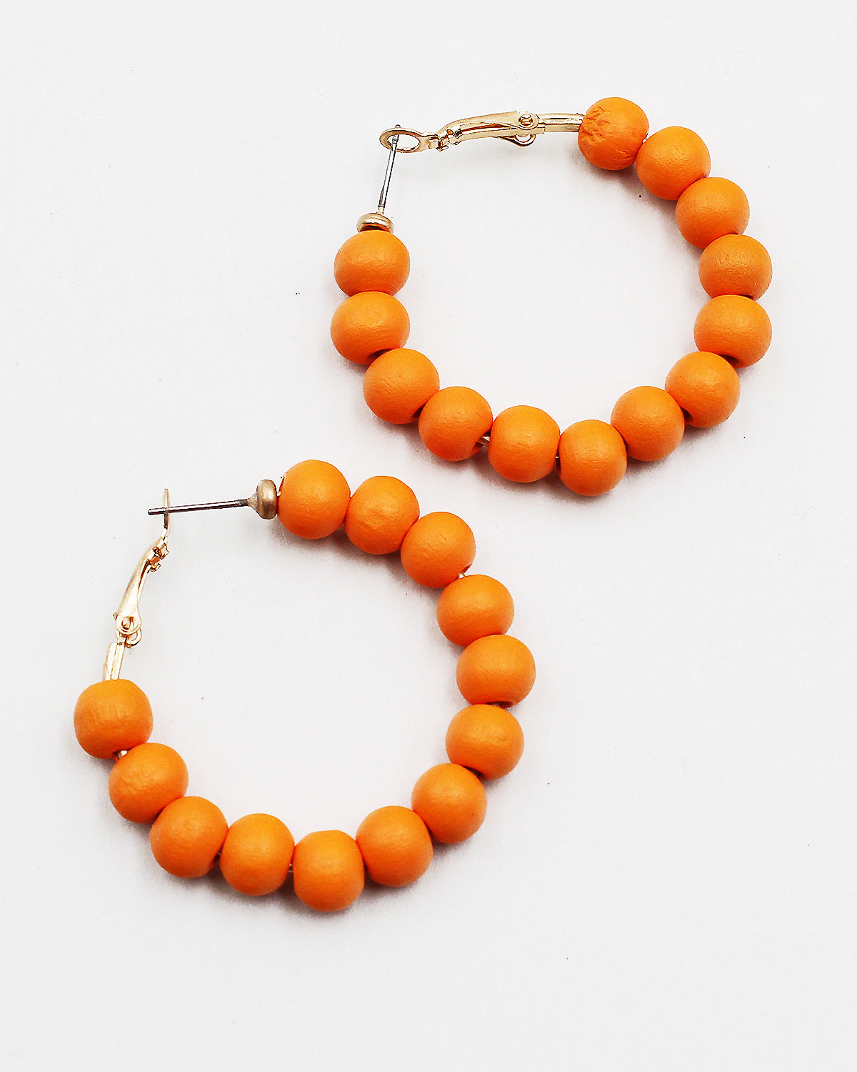 Colored Wooden Ball Open End Hoop Earrings – Sam Moon Trading